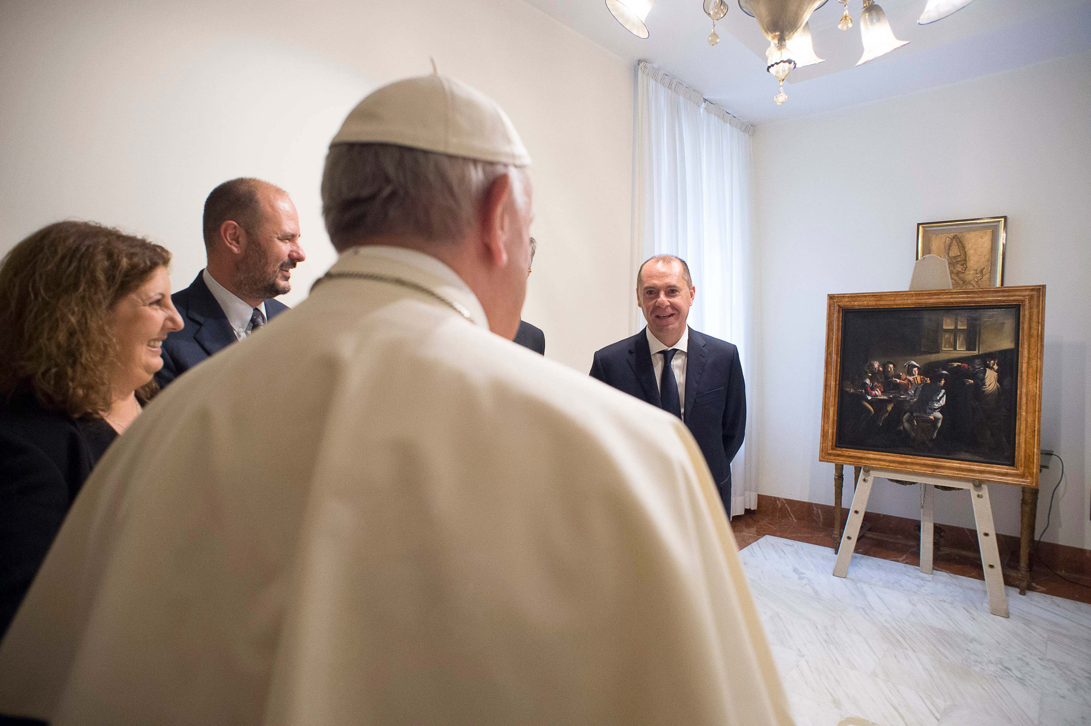 Papa Francesco in udienza privata con San Paolo Patrimonio. Presentato Caravaggio, la vocazione